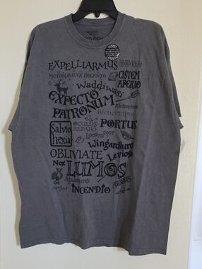 Universal Studios Charcoal Gray Harry Potter Spell Graphic Tee